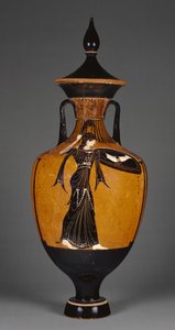 Panathenaïsche prijsamfoor met deksel en figuur van Athena, 363-2 v.Chr. (terracotta)